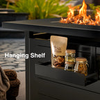 Laurean 25" H X 43" W Propane Fire Table Outdoor Fire Pit with Lid