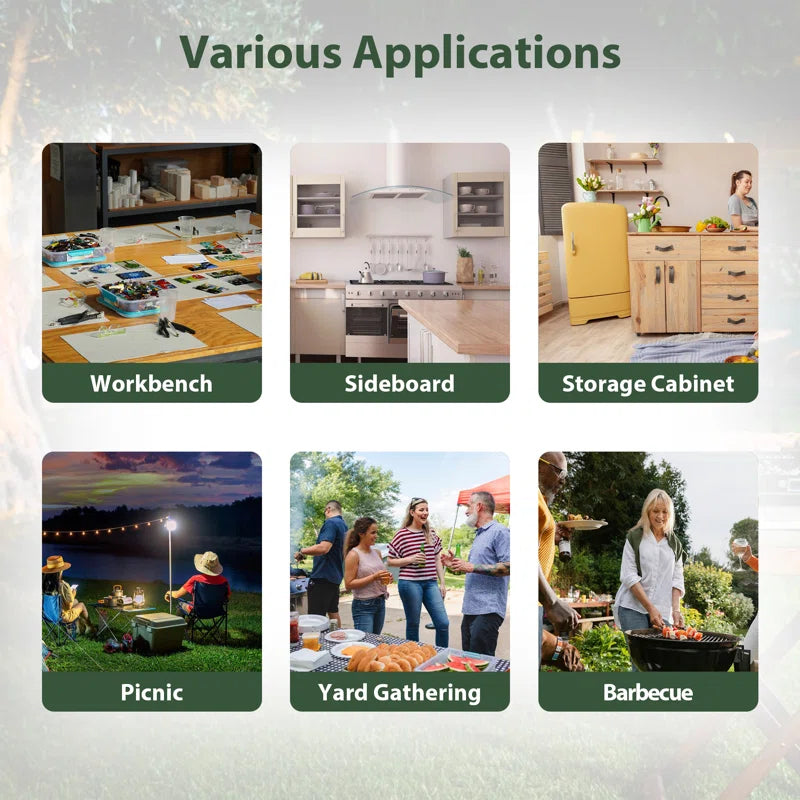 Outdoor Grill Cart with Stainless Steel Tabletop - Versatile Patio Kitchen Island Cart on Wheels with Storage, Movable BBQ Serving Cart Rolling Bar Cart