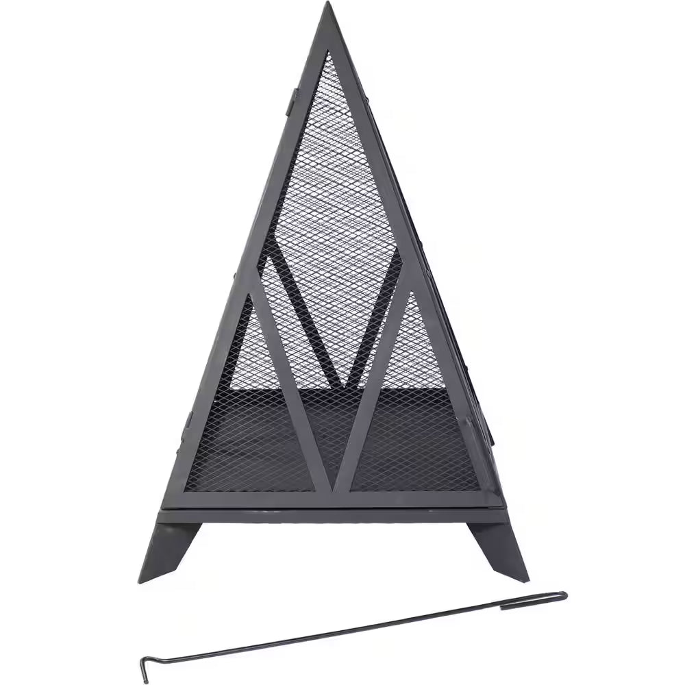 Majestic Pyramid Steel Mesh Wood Burning Fire Bowl Pit