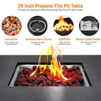 Outdoor Propane Fire Pit Table
