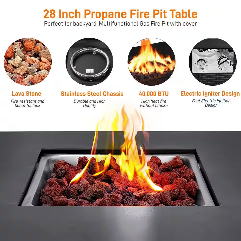 Outdoor Propane Fire Pit Table