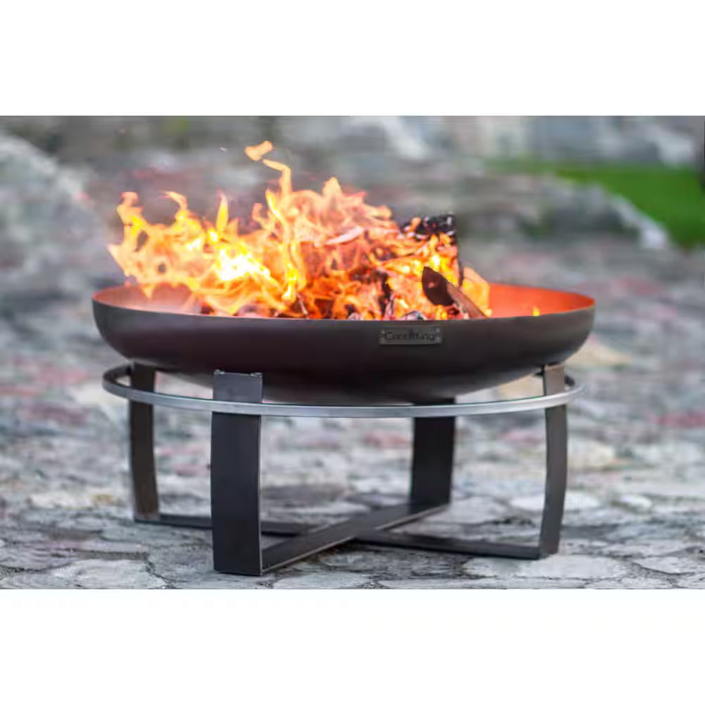 Cook King 111262 Viking Fire Bowl, 31.5 In. Dia, Wood Burning Fire Pit