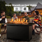 Laurean 25" H X 43" W Propane Fire Table Outdoor Fire Pit with Lid