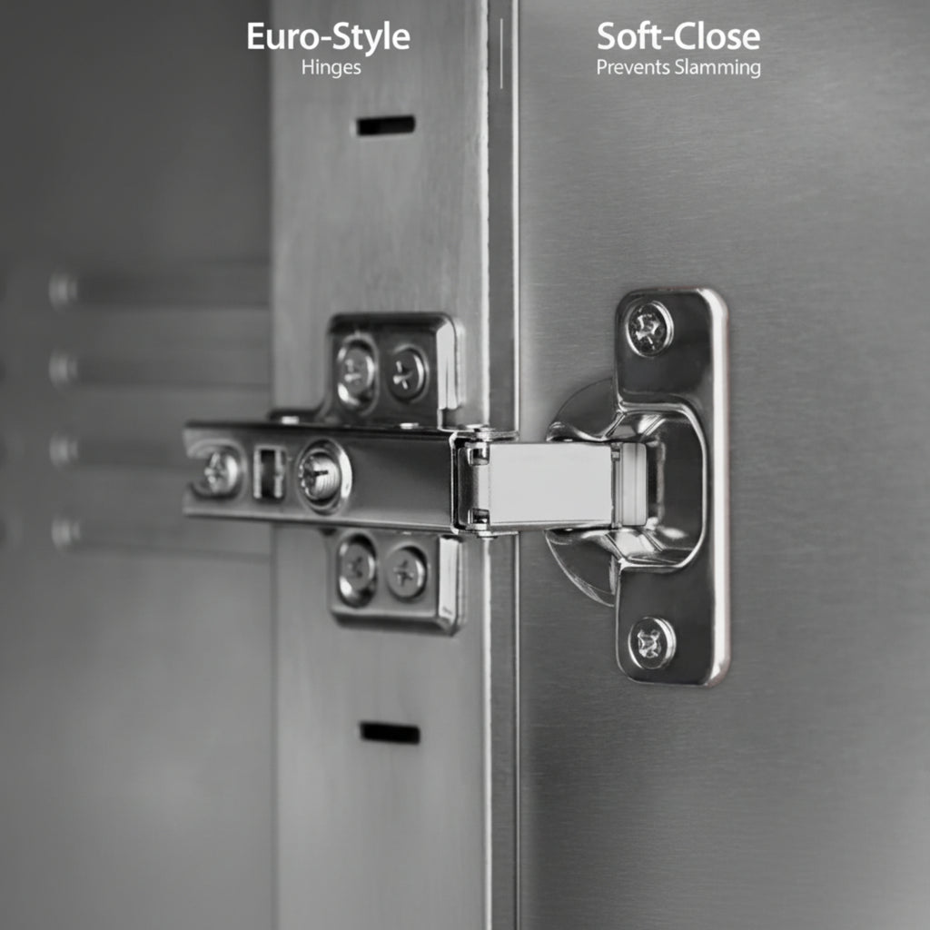 Newage Products Outdoor Kitchen 4 Piece Cabinet Set in Stainless Steel with Countertop and Covers