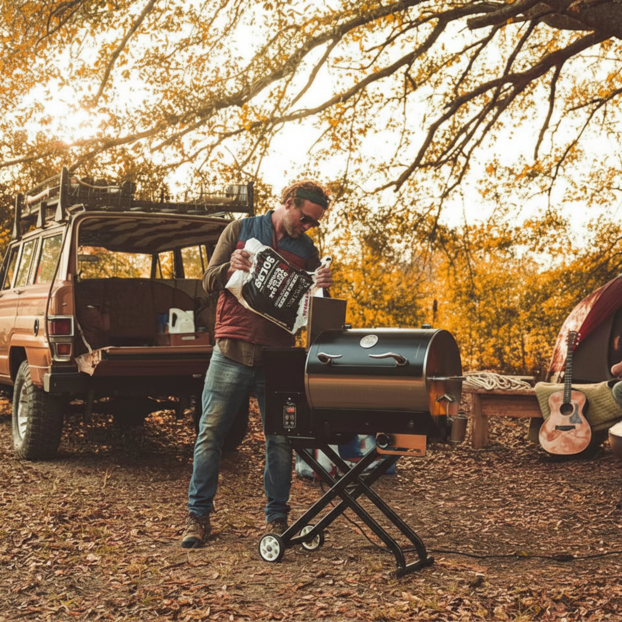 Portable Pellet Grill, Electric Pellet Smoker Grill, BBQ Grill, Outdoor Grills & Smokers, Wood Pellets, Portable Grill, Sear, Sm