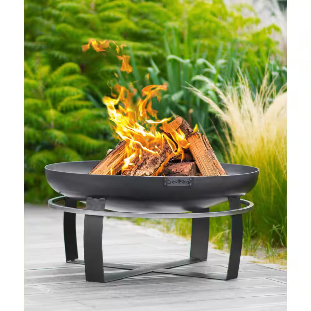 Cook King 111262 Viking Fire Bowl, 31.5 In. Dia, Wood Burning Fire Pit