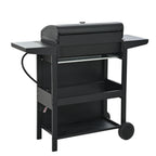 Propane Gas Grill 4 Burner Barbecue Grill,Outdoor Propane Gas Grill,Stainless Steel 34,000 BTU Patio Garden Barbecue Grill with 2 Foldable Shelves Wheels and Bottle Opener