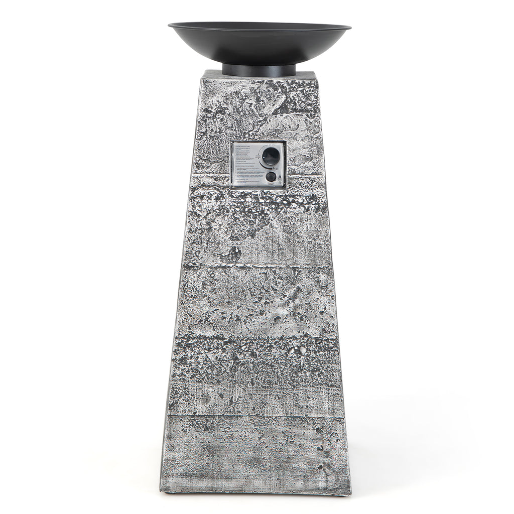 48'' Outdoor Propane Fire Bowl Column W/ Lava Rocks & PVC Cover 30,000 BTU