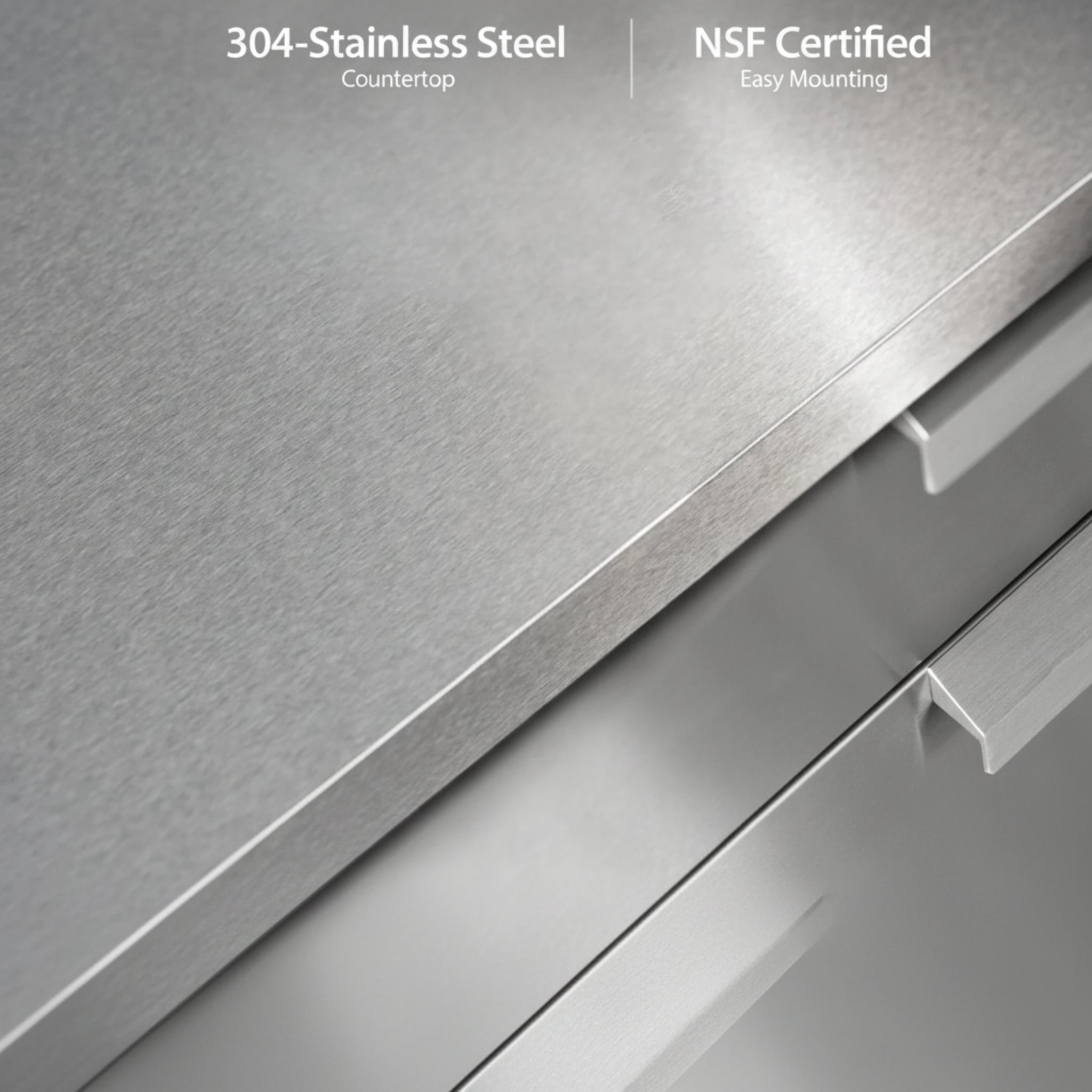 Newage Products Outdoor Kitchen 4 Piece Cabinet Set in Stainless Steel with Countertop and Covers