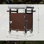 Outdoor Grill Cart with Stainless Steel Tabletop - Versatile Patio Kitchen Island Cart on Wheels with Storage, Movable BBQ Serving Cart Rolling Bar Cart