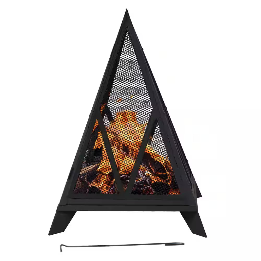 Majestic Pyramid Steel Mesh Wood Burning Fire Bowl Pit