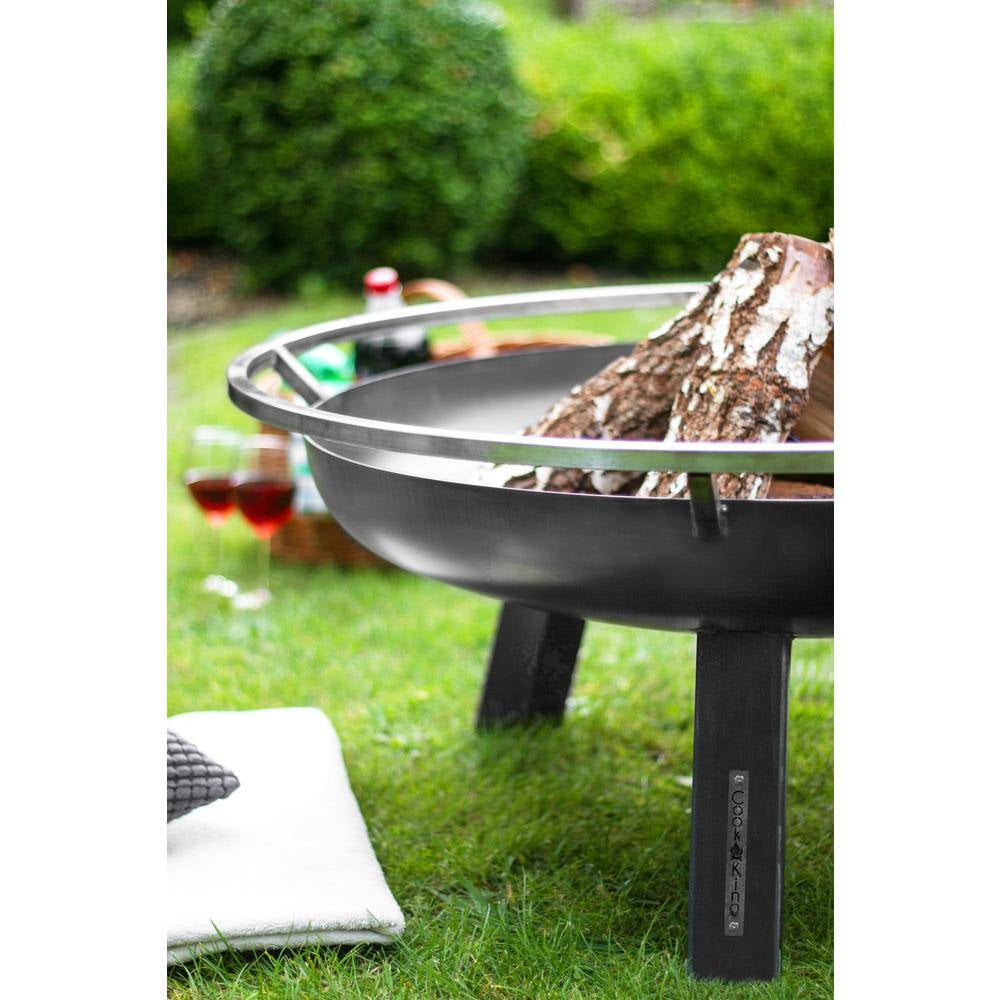 Cook King 111267 Porto Fire Bowl, 31.5 In. Dia, Wood Burning Fire Pit