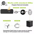 48 In, 50,000 BTU Black Coating Steel Outdoor Fire Table Propane Gas Fire Pit Table