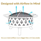 30 In. (76.2 Cm) Black Crossweave Fire Bowl Fire Pit