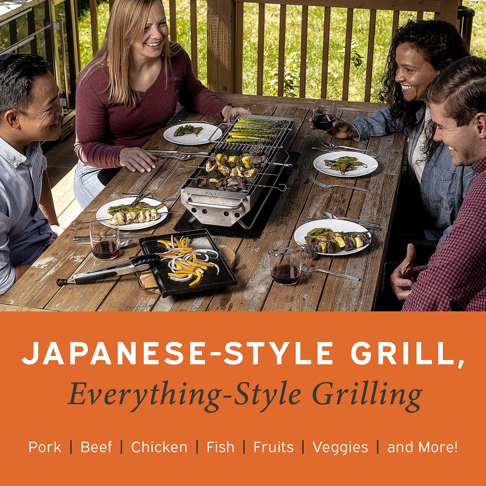 Hibachi Grill Outdoor - Yakitori Grill - Japanese Grill Tabletop Charcoal Gri...