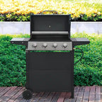 Propane Grill 4 Burner Barbecue Grill Stainless Steel Gas Grill in Black
