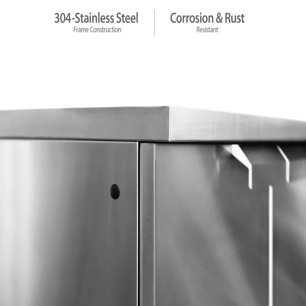 Newage Products Outdoor Kitchen 4 Piece Cabinet Set in Stainless Steel with Countertop and Covers