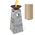 48'' Outdoor Propane Fire Bowl Column W/ Lava Rocks & PVC Cover 30,000 BTU
