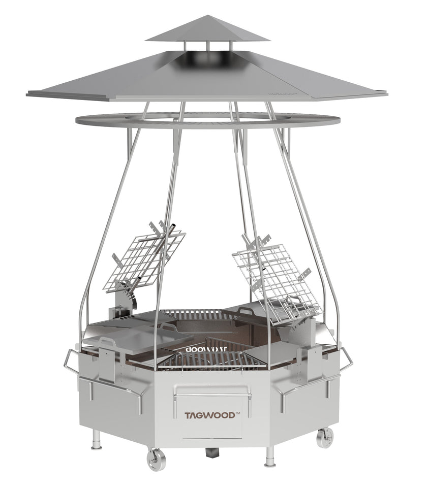 Tagwood BBQ37SS Wood Fire & Charcoal Tower Grill