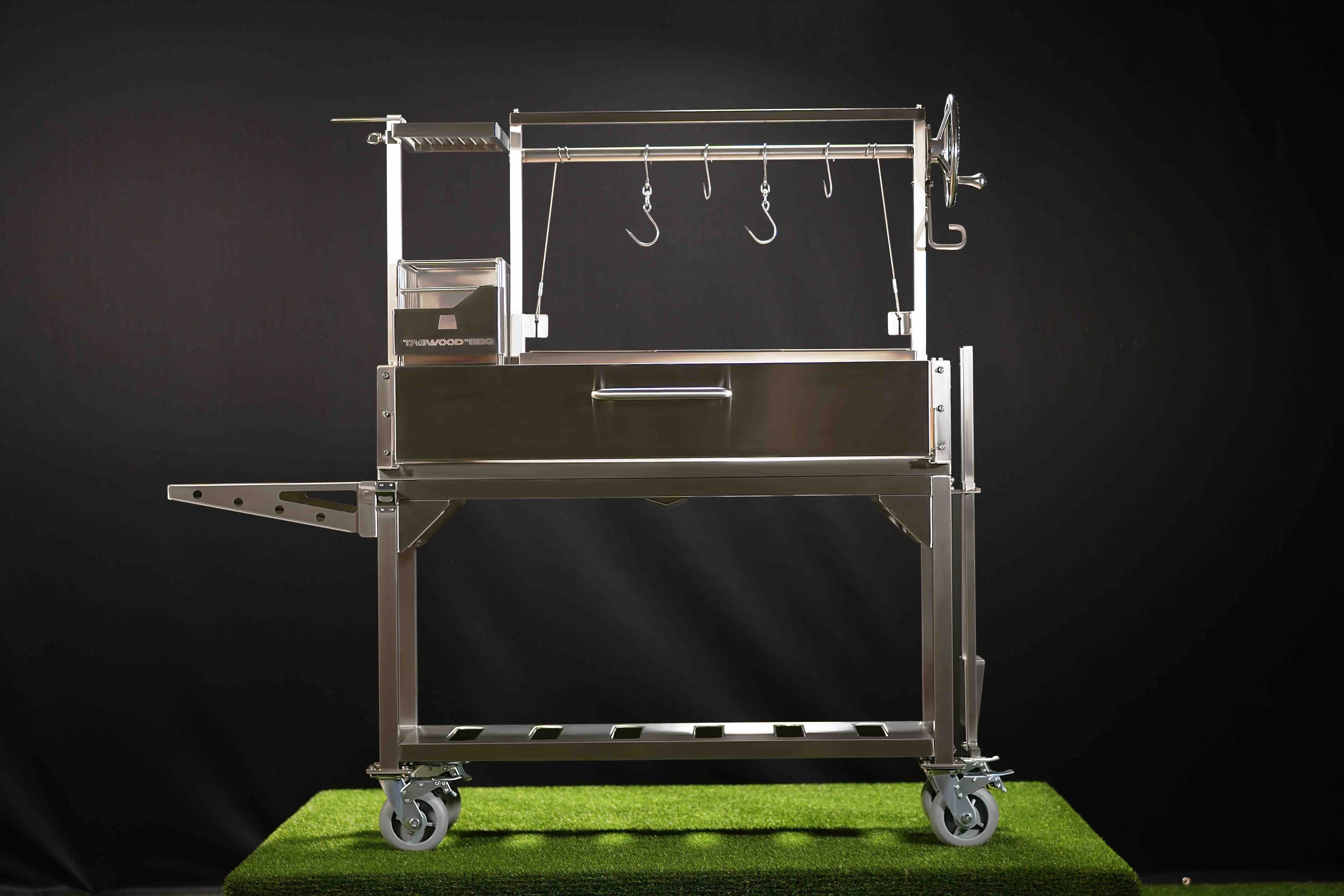 Santa Maria Grill for Open Fire Stainless Steel 4 Grilling Surfaces with Firebox Tagwood BBQ03SS