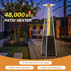 Patio Heater, 48000 BTU Outdoor Pyramid Patio Heater for Outdoor Use, Bronze