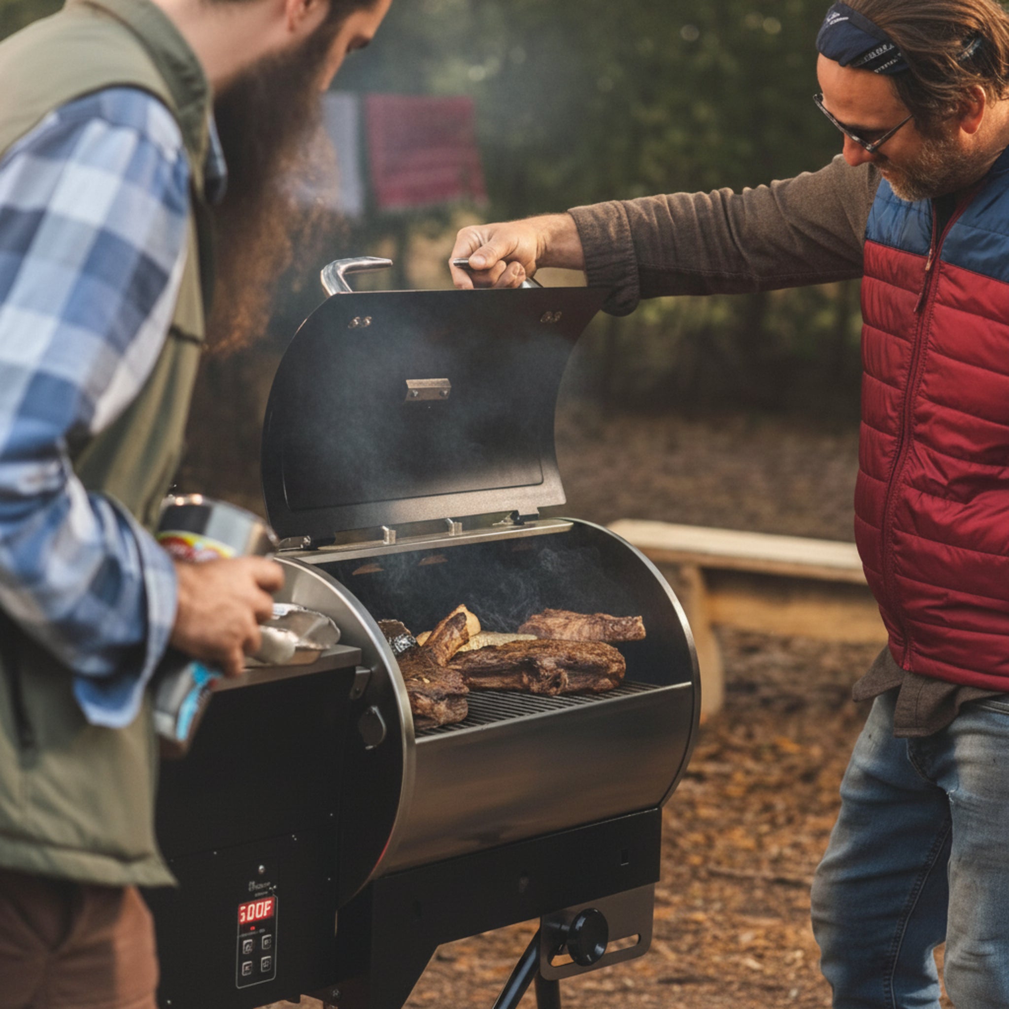 Portable Pellet Grill, Electric Pellet Smoker Grill, BBQ Grill, Outdoor Grills & Smokers, Wood Pellets, Portable Grill, Sear, Sm