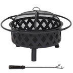 30 In. (76.2 Cm) Black Crossweave Fire Bowl Fire Pit