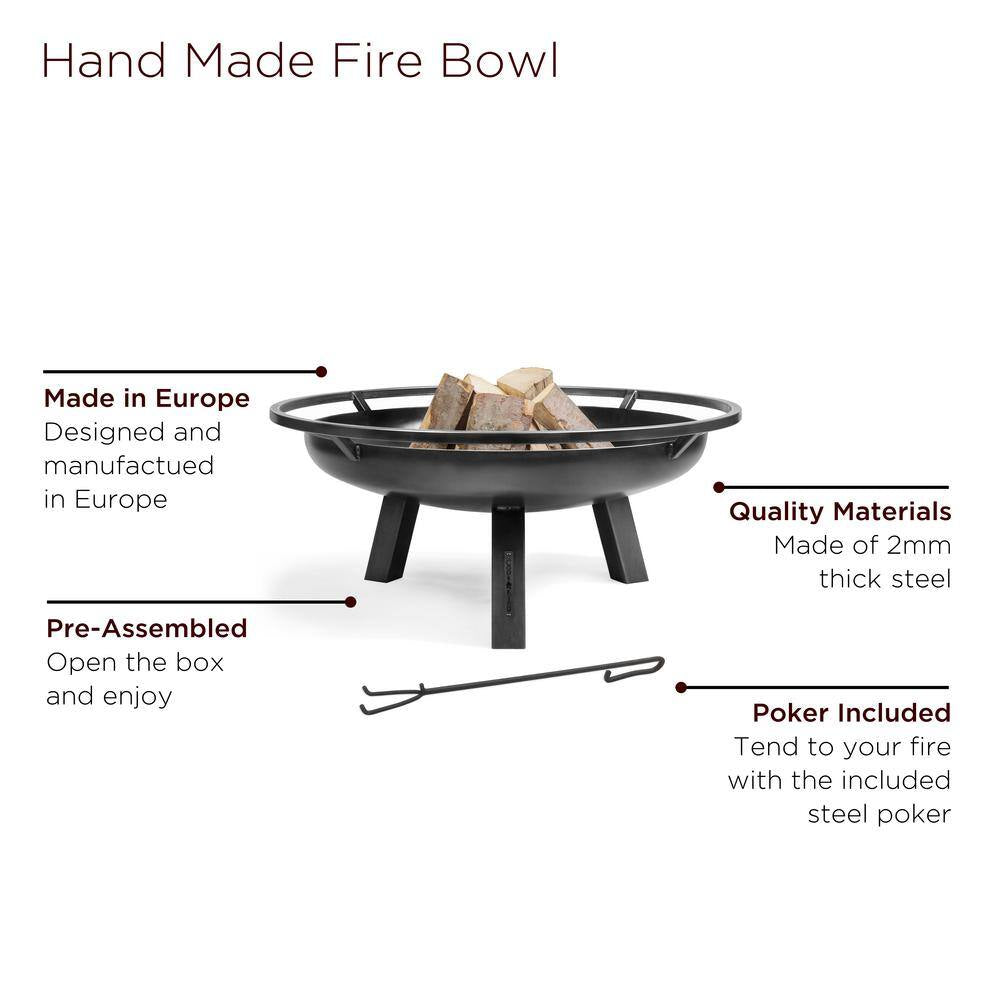 Cook King 111267 Porto Fire Bowl, 31.5 In. Dia, Wood Burning Fire Pit