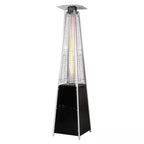48,000 BTU Steel Propane Standing Pyramid Patio Heater with Wheels Ideal for Backyard Balcony 6-8 People