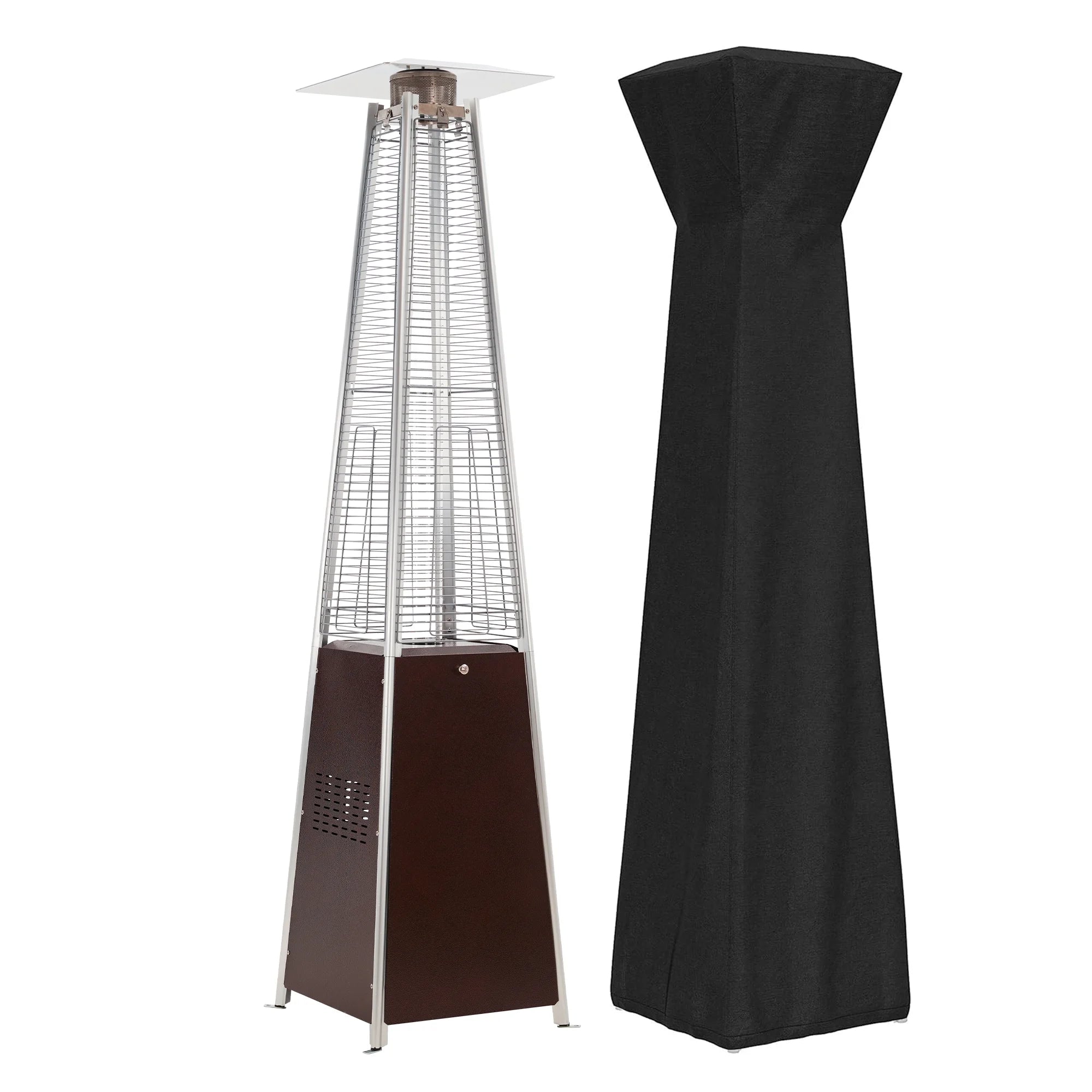 Patio Heater, 48000 BTU Outdoor Pyramid Patio Heater for Outdoor Use, Bronze