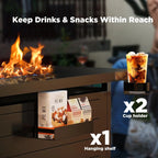 Laurean 25" H X 43" W Propane Fire Table Outdoor Fire Pit with Lid